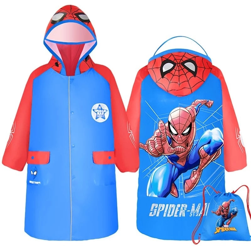 Captain High Quality kids Raincoat Inflatable Cap Children US Captain  Rainproof Poncho Boys Rainwear Rainsuit Outdoor gifts