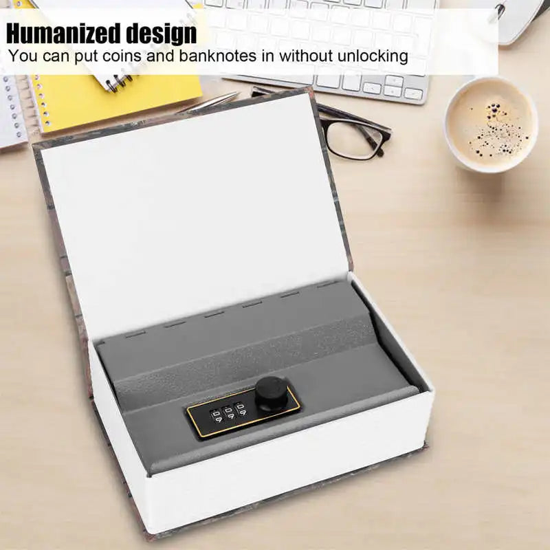 Mini Simulation Dictionary  Popular Secret Book Money Hidden Secret Security Book Money Box with Combination Lock Safe Box