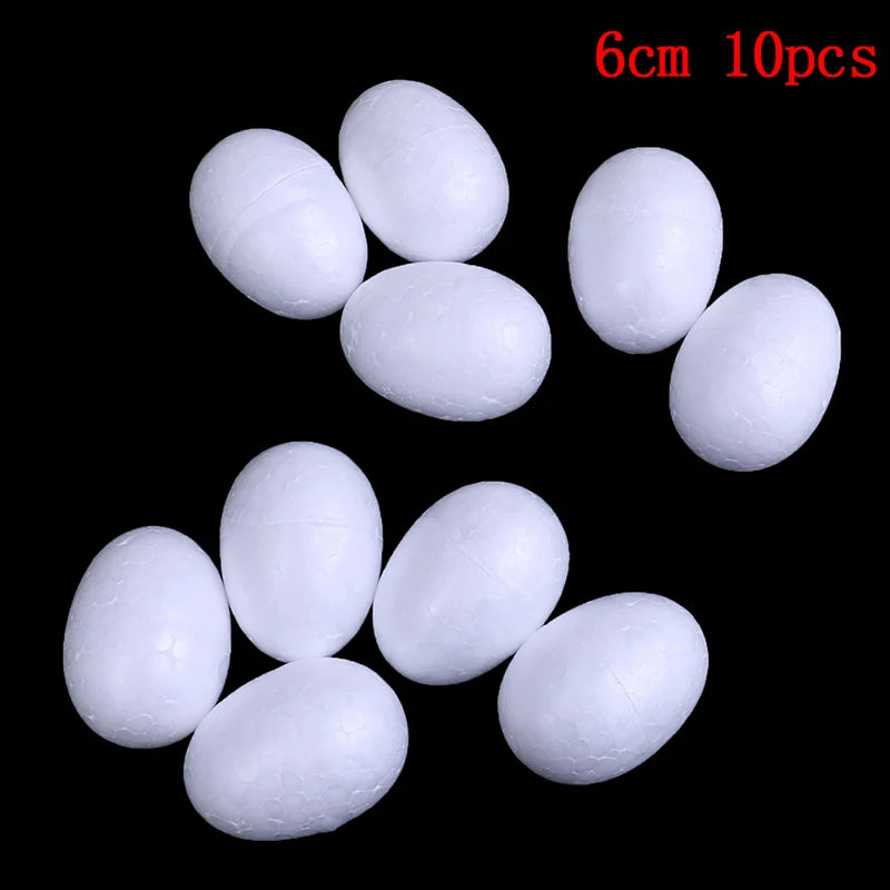 10pcs/set 3-7cm Modelling Polystyrene Styrofoam Foam Egg Ball For DIY Christmas Day Or Easter Day Decoration DIY White Craft