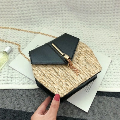 Small Straw Bucket Bags For Women 2020 Summer Crossbody Bags Lady Travel Purses and Handbags Female Shoulder Messenger Bag