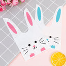 Hot New Cheap Wholesale 50pcs Cute Long Bunny Rabbit Ear Gift Bag Easter Candy Gift Plastic Party Favors 10*17cm
