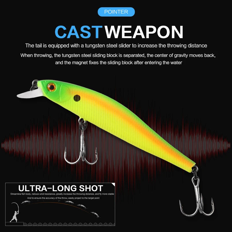 BEARKING 9cm 10g Hot fishing gear shone SP lures minnow crank ,Tungsten magnet weight system wobbler bait isca artificial