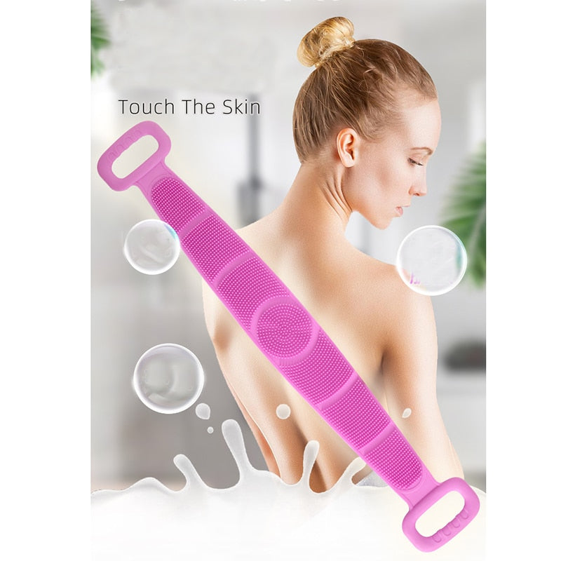 Bath Brushes Towel Soft Silicone Body Brush Bath Belt Exfoliating Massage Back Belt Wash Skin Household Clean Shower Brush