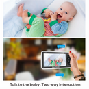 Neues 5-Zoll Video Babyphone mit Kamera und Audio, 4-fach Zoom, 22 Std. Akku, 300m Reichweite, 2-Wege-Audio, Temperatursensor, Schlaflied