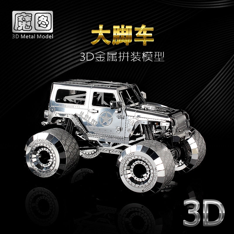 IRON STAR 3D Metal puzzle Vengeance Motorcycle lundon bus Off-road vehicle DIY 3D Laser Cut Model puzzle toys for adult