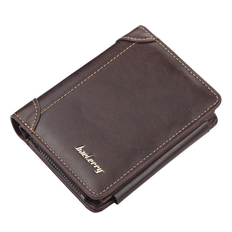 New Leather Men Wallets High Quality Zipper Short Desigh Card Holder Male Purse Vintage Coin Holder Men Wallets