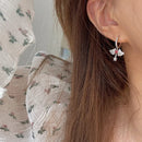 LIVVY Silver Color Earrings Pink heart shaped crystal zircon Angel's Wings  for Women Charm Trendy  Jewelry Earrings