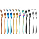 6/12PCS Fruit Forks Mini Food Pick Children Kids Lunch Box Cocktail Stainless Steel Cake Dessert Sushi Snack Sticks Picker