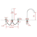 Polished Chrome Basin Faucets Brass Deck Mounted Square Bathroom Sink Faucets Double Handle 3 Hole Hot And Cold Water Tap