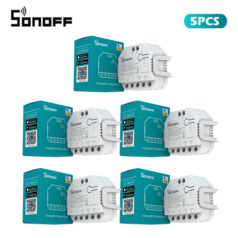 SONOFF DUAL R3 2 Gang Dual Relay Module DIY MINI Smart Switch Power Metering Smart Home Control via eWeLink Alexa Google Home