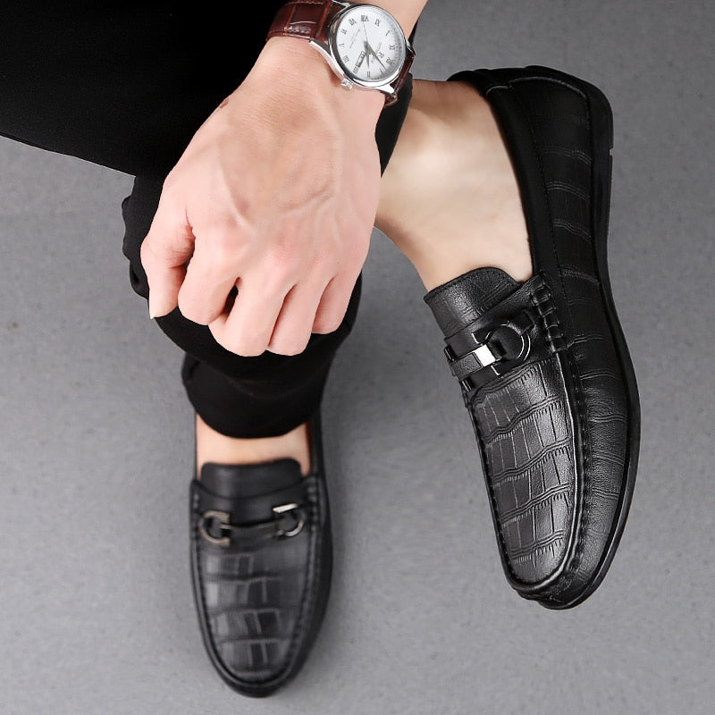 Men Loafers Real Leather Shoes Fashion Men Boat Shoes Brand Men Casual Leather Shoes Male Flat Shoes 2019 New Big Size 45 C4