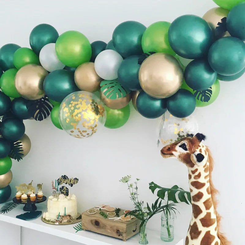 50/100pcs Jungle Safari Dark Green Balloon Garland Kit Balloons Baby Shower Toys Wedding Party Diy Balloons Birthday Decoration