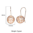 Cut Out Ball Earrings For Women Girls 585 Rose Gold Color Woman Zircon Dangle Earrings Wedding Party Exquisite Jewelry Gifts