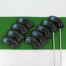 9 Pcs/Set Golf Headcovers For Iron Set Clubs Blue Red White Black Color Waterproof PU Golf Iron Cover Heads Protector
