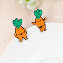Bodybuilding Carrot Lapel Pin T-back Big muscle Orange vegetables Cartoon carrot Enamel Brooch Bag hat punk Badge Gifts
