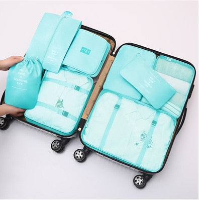 8Pcs/set Large Capacity Luggage Storage Bags For Packing Cube Clothes Underwear Cosmetic Travel Organizer Bag Toiletries Pouch