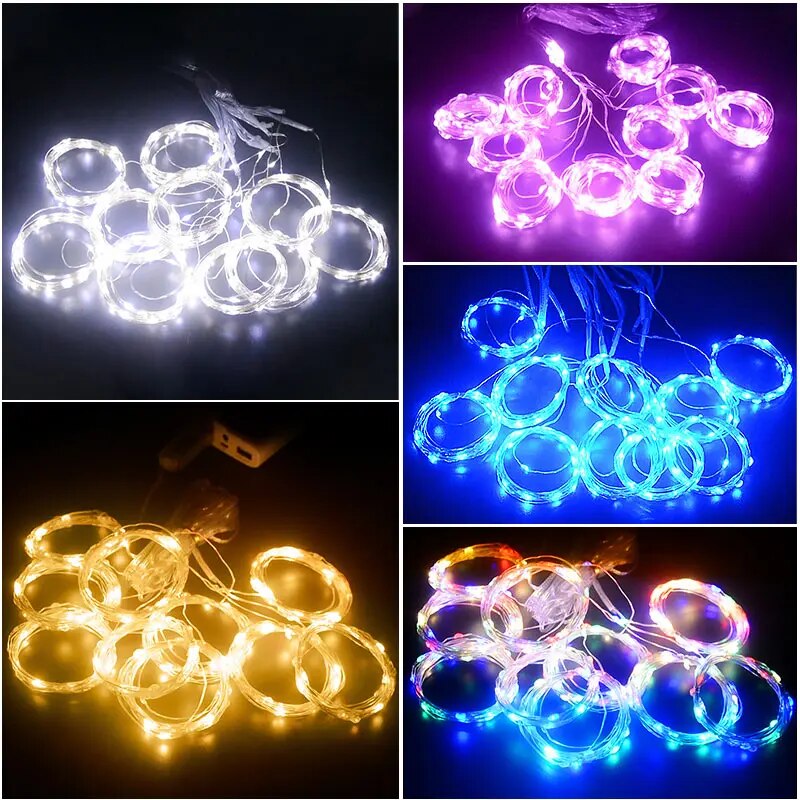 3M LED Curtain Festoon Light USB Remote Control Fairy Christmas Garland on The Window String Lights New Year Party Decoration