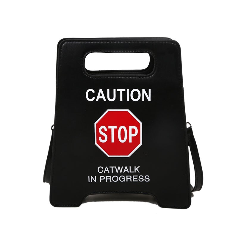 Young Girl Crossbody Bag Creative Caution Letters Sign Handbag Cute Fluorescence Color Shoulder Bags For Women 2021 Clutches