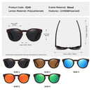GM Brand Desgin Spring New Style 100% Bamboo Polarized Sunglasses Men Women Fashion Glasses UV400 Wooden Square Box