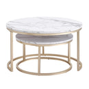 2Pcs Coffee Table Round 2 in 1 End Side Table Desk Nordic Marble Glass Home Sofa Tables Living Room Luxury Side Tables 60CM/80CM