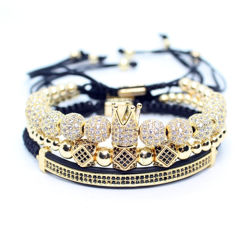 Mens Jewellery Bracelet Men Luxury Royal Bangle Set Roman Braided Bracelets For Women Fashion Armband Gold Cuff Friendship Gifts