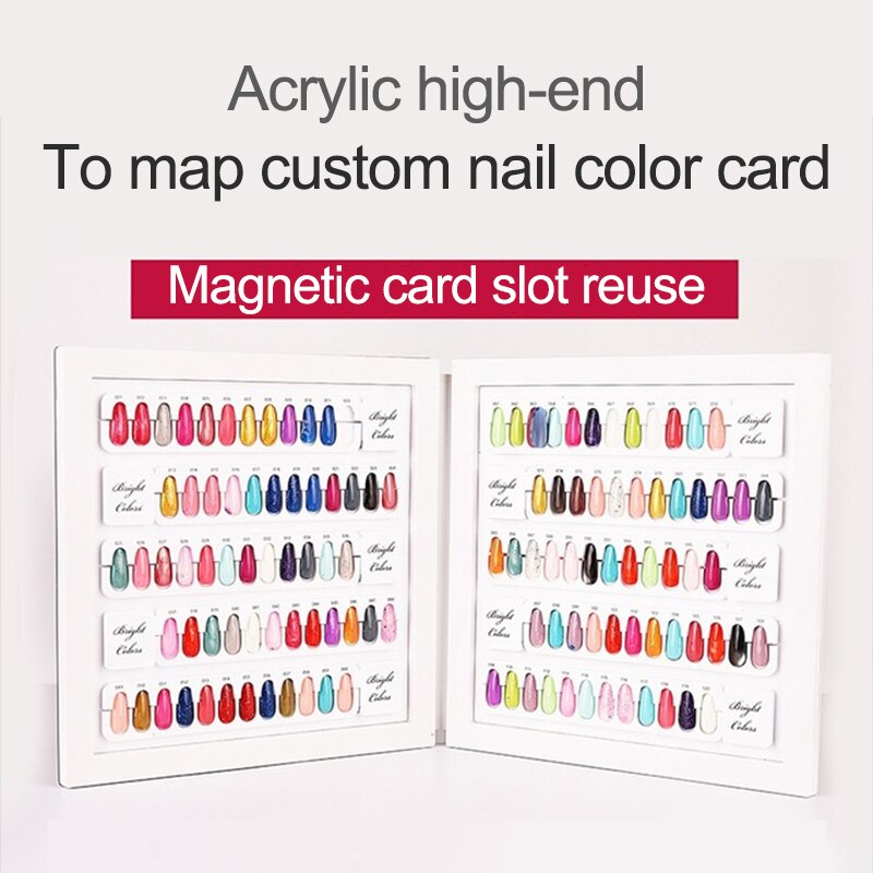 High-grade Acrylic Color Nail Polish Display Board Gel Color Showing Book Design Polish Colors Chart Painting Manicure Dedicated