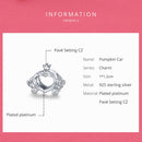 bamoer S925 Silver Wedding Day Pumpkin Car Metal Charm fit Original Snake Bracelet Crown with Heart Beads Jewelry Making BSC270