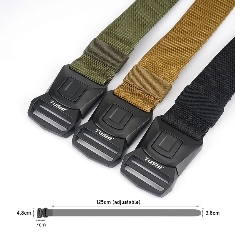 HSSEE New Men's Tactical Belt Rust-proof Hard Metal Buckle Military Army Belt Outdoors Casual Belt Girdles Male Waistband Gift