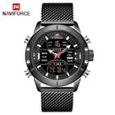NAVIFORCE Men's Watches Top Brand Luxury Sports Watch For Men Quartz LED Digital Dual Clock Male Full Steel Military Wrist Watch
