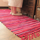 Baumwollstoff Retro Handgefertigter Quastenteppich und -läufer für Wohnzimmer, Wandteppich, saugfähige Bodenschutzmatte für Küche, Boho Deko