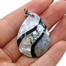 Natural Shell Pendant Mother of Pearl Splicing Abalone Shell Exquisite charms For jewelry making DIY Necklace accessories50X30mm