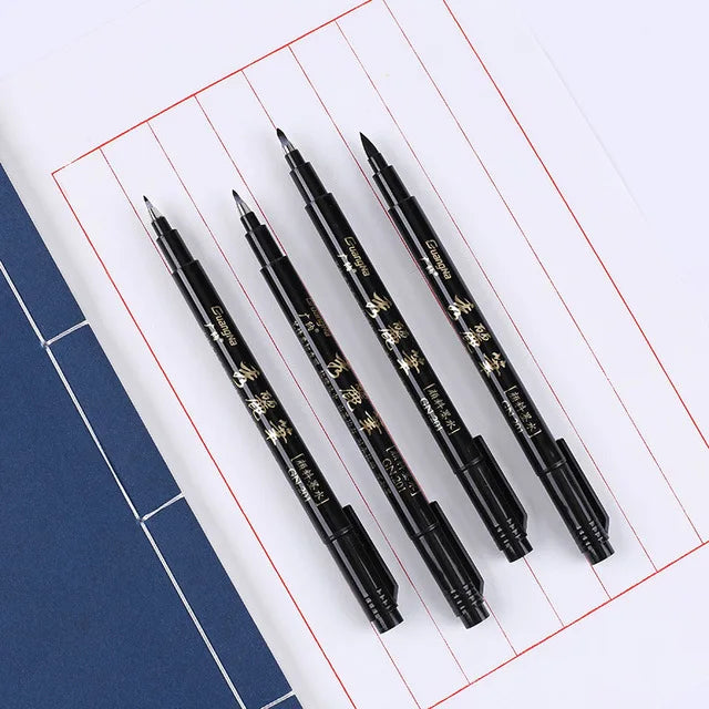 1pcs 4 sizes Zebra Same style Brush Pen Chinese Japanese Calligrapy Brush Pen set for Signature Drawing Art Supplies