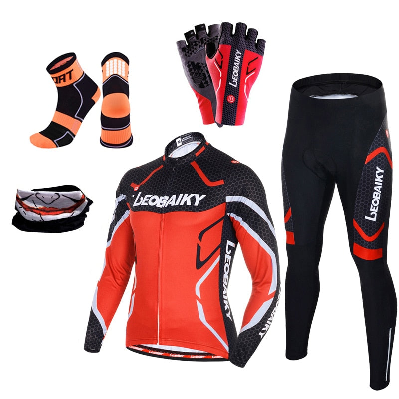 High Quality Pro Bicycle Jersey Long Sleeves Set Men Bike Clothing Mtb Cycle Wear 3D Padded Breathable Sportswear Complete Kits