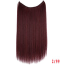 Allaosify 22 inches Clip on Wire Fish Line Hair Extensions Secret Invisible Wire One Piece for Ombre Hair Synthetic Hairpiece
