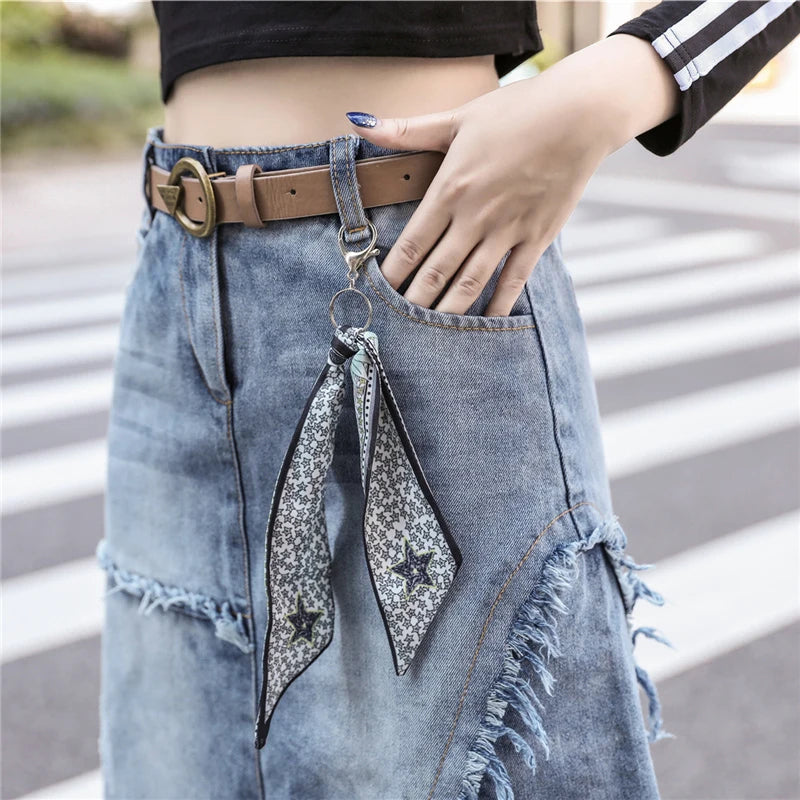 S-5XL Women Denim Skirt Spring Summer 2024 Fashion Casual Medium-long Package hip Irregular hem Slim Waist Skirts Jeans  Female