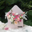 Korean Envelope Flower Packaging Box Foldable Flower Gift Box Wedding Party Decoration Stripe Printed Flower Gift Packaging Box