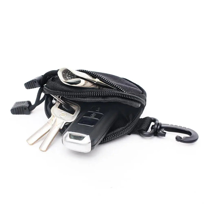 Mini EDC Pouch Keychain Zipper Holder Earphone Key Wallet Coin Purses Utility Outdoor Hiking Hunting Accessories Waist Bag