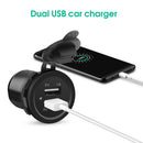 Dual USB KFZ-Handyladegerät 5V 2.1A USB Auto-Ladebuchse mit LED-Lichtern Zigarettenanzünder Wasserdicht 12V Ladezubehör