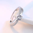 925 Sterling Silver Wedding Ring For Women Cross Zirconia Luxury Opening Ring anel de prata Valentine's Day Present S-R131