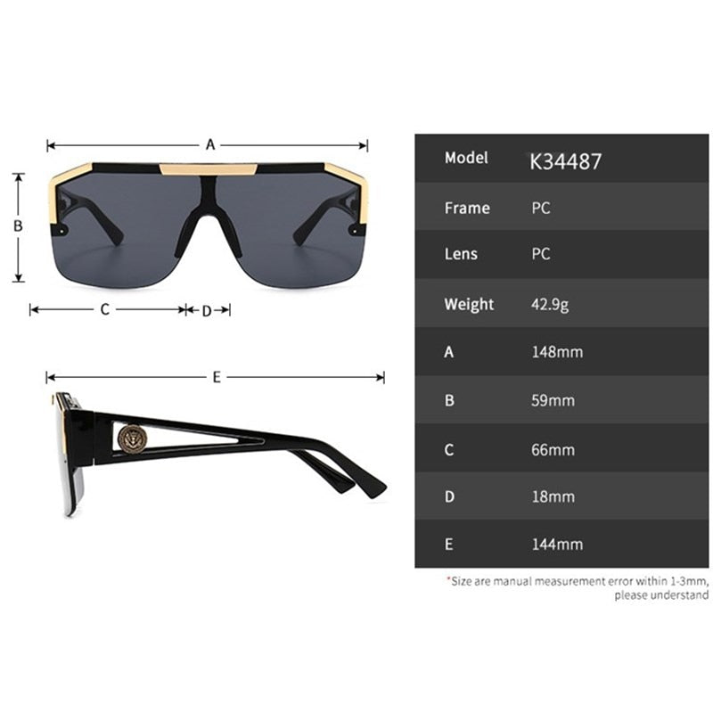 2021 New Fashion Oversized Square Sunglasses Men Retro Gradient Trendy Driving Brand Design Sun Glasses Wholesale Dropship UV400