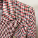 HIGH STREET Newest 2023 Designer Jacket Women's Classic Metal Buttons Double Breasted Slim Fitting Houndstooth Blazer