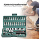 46pcs Socket Set Car Repair Tool Ratchet Spanner Wrench Set Pawl Socket Spanner Screwdriver Professional Metalworking Tool Kit