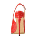 Onlymaker Women 12CM Slingback High Heels Pumps Red Color Pointed Toe Ankle Strap  Big Size Fashion Sandals