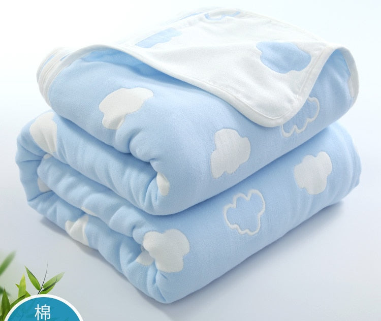 90*100cm Soft Breathable Cotton Baby Blanket for Newborn 6 Layers Muslin Gauze Growth Baby Quilt Newborn Baby Bath Swaddle Wrap