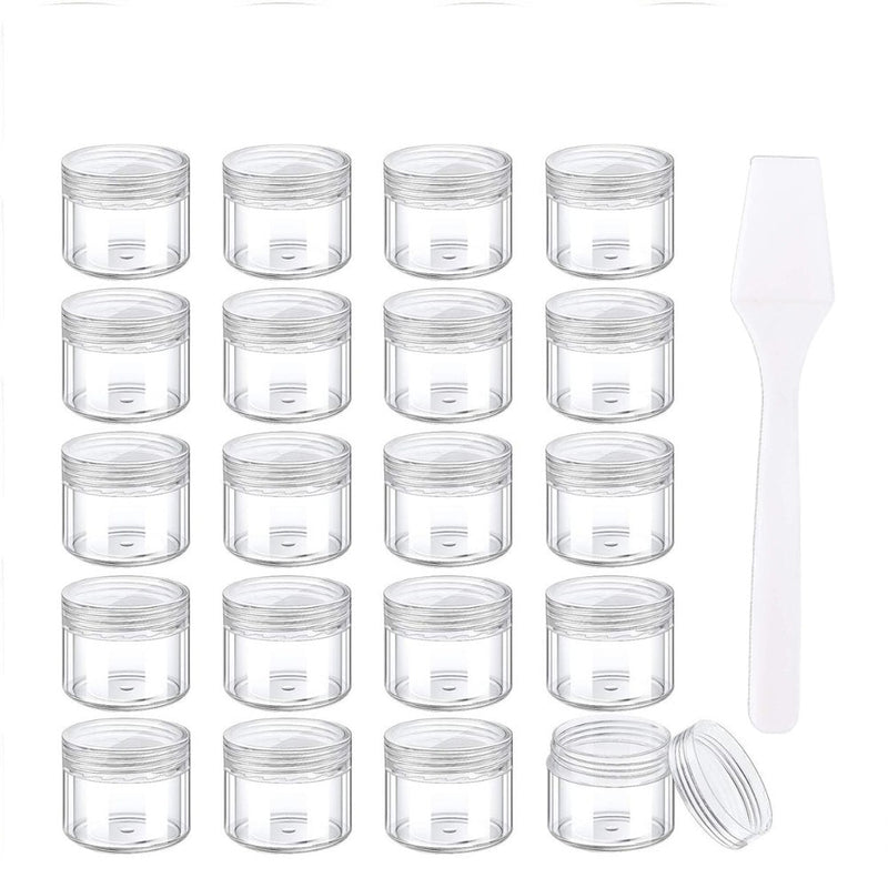 20Pcs 20ml Acrylic Round Clear Jars with Lids for Lip Balms Creams  DIY Make Up Cosmetics Samples lip gloss Containers Set