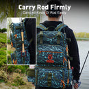 Kingdom Angelrucksack 1000D wasserdichtes Nylon 43x24x53cm Große Kapazität Multifunktional Abnehmbare Aufbewahrung für das Winterfischen