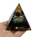 Tree of Life Orgone Pyramid Amethyst Peridot Healing Crystal Energy Orgonite Pyramide EMF Protection Meditation Tool