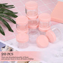 20Pcs 20ml Acrylic Round Clear Jars with Lids for Lip Balms Creams  DIY Make Up Cosmetics Samples lip gloss Containers Set