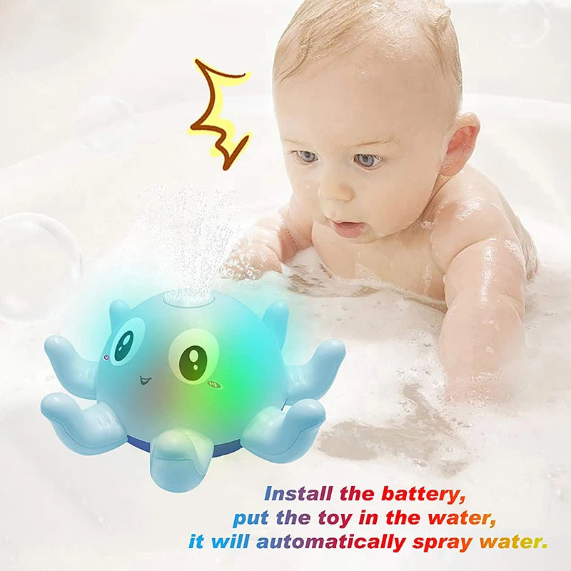 Baby Bath Toys Spray Water Shower Bathing Toys for Kids Electric Whale Bath Ball with Light Music LED Light Toys ool Bathtub Toy