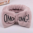 OMG Coral Fleece Hairband Soft Bow Headbands For Women Cute Hair Holder Hairbands Hair Bands Wash Face Nignt Hair Accessories